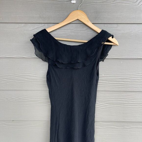 Jones New York black 100% silk black maxi dress - Picture 5 of 7